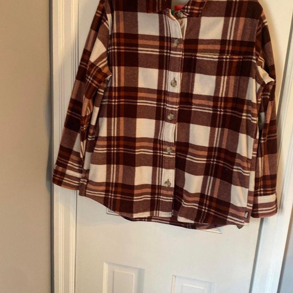 Eddie Bauer Brown Plaid Blouse